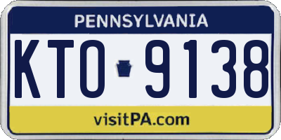 PA license plate KTO9138