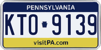 PA license plate KTO9139