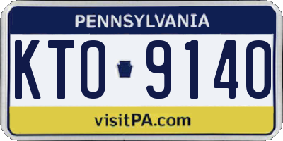 PA license plate KTO9140