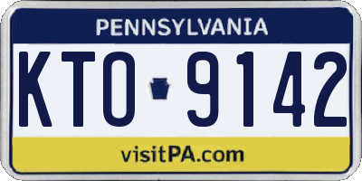 PA license plate KTO9142