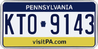 PA license plate KTO9143