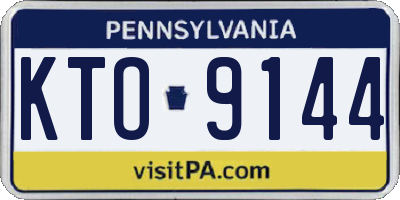 PA license plate KTO9144