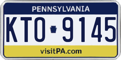 PA license plate KTO9145