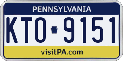 PA license plate KTO9151