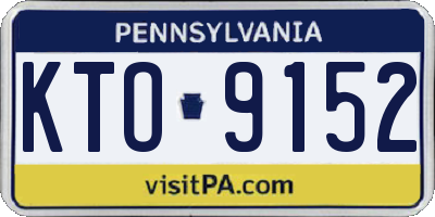 PA license plate KTO9152