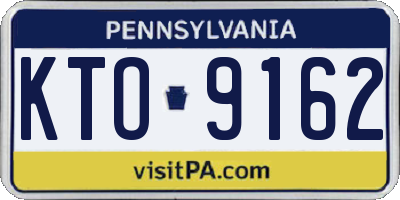 PA license plate KTO9162