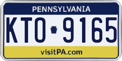 PA license plate KTO9165