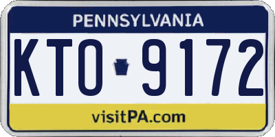 PA license plate KTO9172