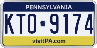 PA license plate KTO9174
