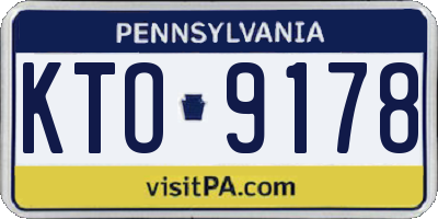 PA license plate KTO9178