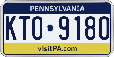 PA license plate KTO9180