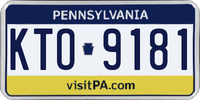 PA license plate KTO9181