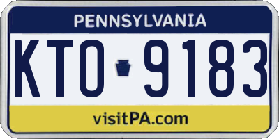 PA license plate KTO9183
