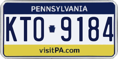 PA license plate KTO9184