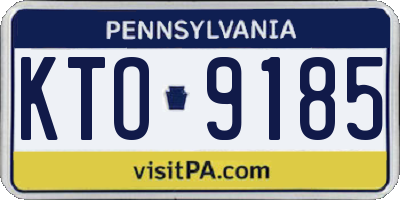 PA license plate KTO9185