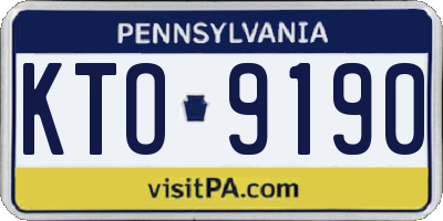 PA license plate KTO9190