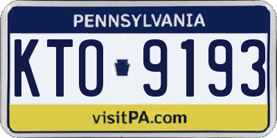 PA license plate KTO9193