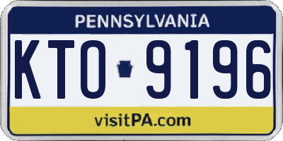 PA license plate KTO9196