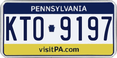 PA license plate KTO9197