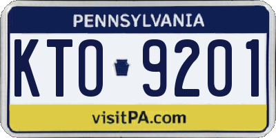 PA license plate KTO9201