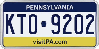 PA license plate KTO9202