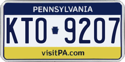 PA license plate KTO9207