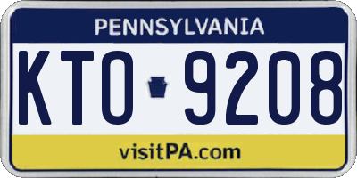 PA license plate KTO9208