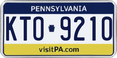 PA license plate KTO9210