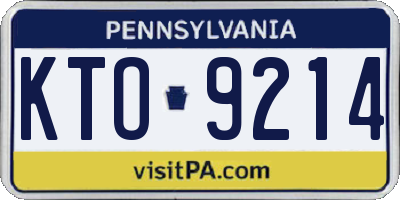 PA license plate KTO9214