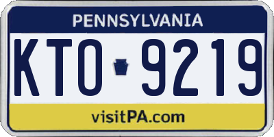 PA license plate KTO9219