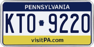 PA license plate KTO9220