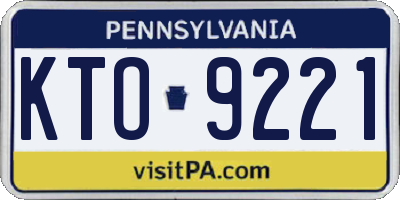 PA license plate KTO9221