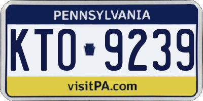 PA license plate KTO9239