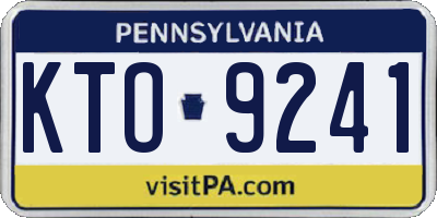 PA license plate KTO9241