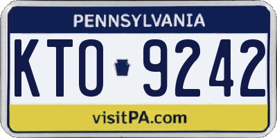 PA license plate KTO9242