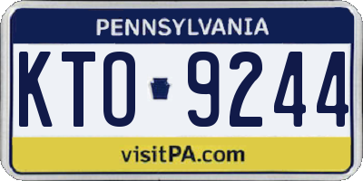 PA license plate KTO9244