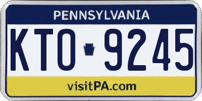 PA license plate KTO9245