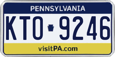 PA license plate KTO9246