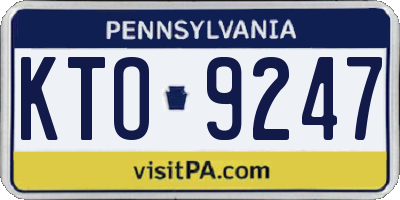 PA license plate KTO9247
