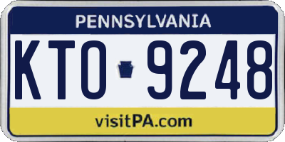 PA license plate KTO9248