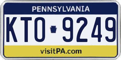 PA license plate KTO9249