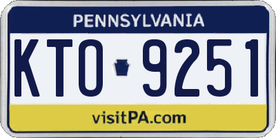 PA license plate KTO9251