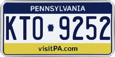 PA license plate KTO9252