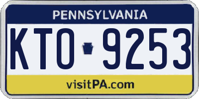 PA license plate KTO9253