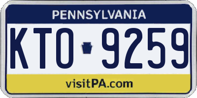PA license plate KTO9259