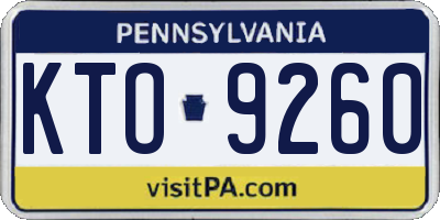 PA license plate KTO9260