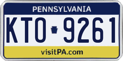 PA license plate KTO9261