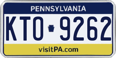 PA license plate KTO9262