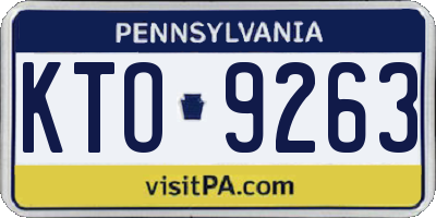 PA license plate KTO9263