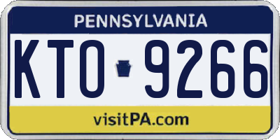 PA license plate KTO9266